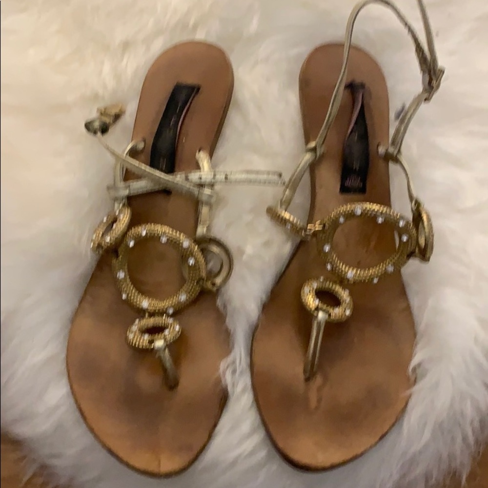 Steve Madden gold jeweled sandals